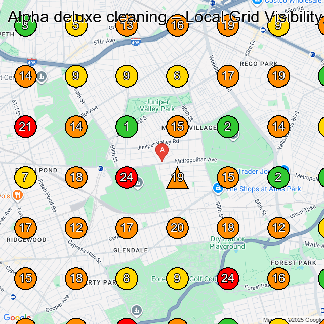 Alpha deluxe cleaning Carpet Cleaning Service GeoGrid ranking map for Queens NY